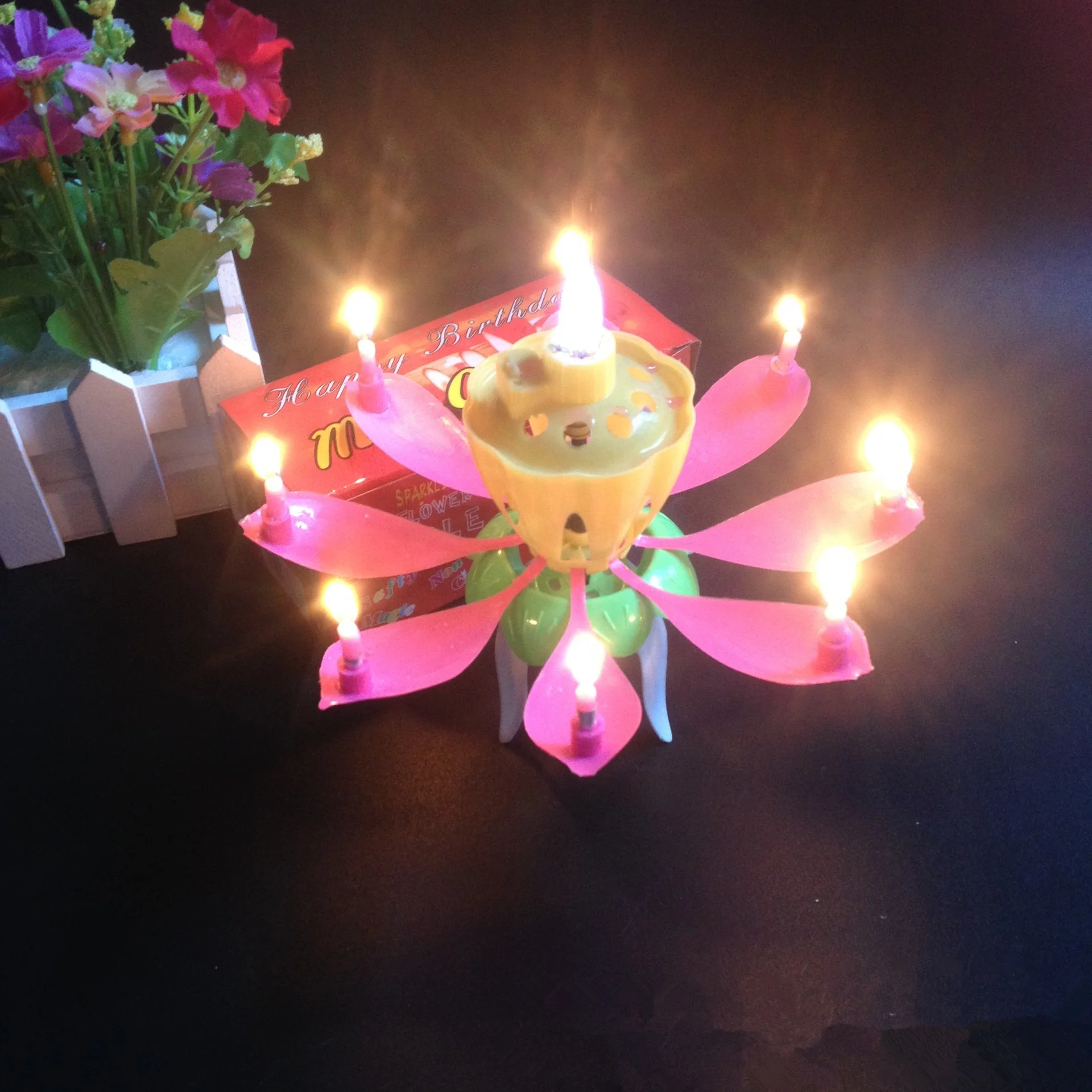 Hot Sell Wholesale Fireworks Sparkler Musical Lotus Birthday Candle