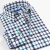 button down custom design cotton shirt plaid new model mens casual shirts