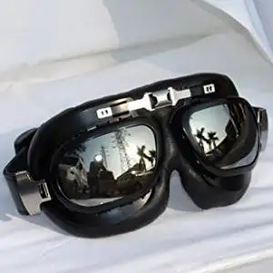 Vintage Aviator Pilot Style Goggles Biker Motocross Vented Goggles UV400