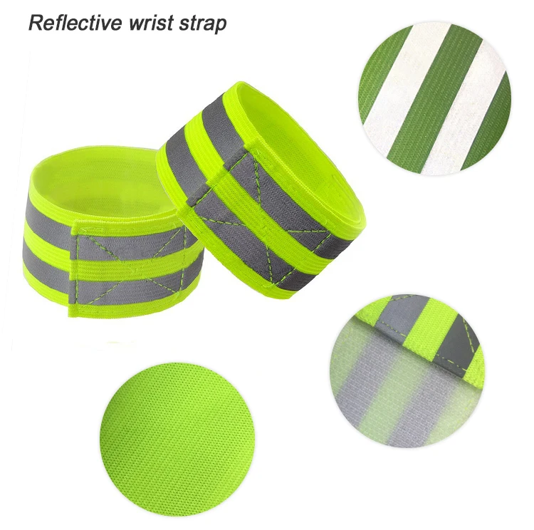 Newest stretchy elastic  reflective safety wrist band with magic tape