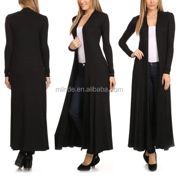 black long sleeve women's cardigan