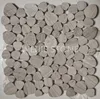 Waterjet mosaic tile bubble round white wood marble mosaic stone wall tiles