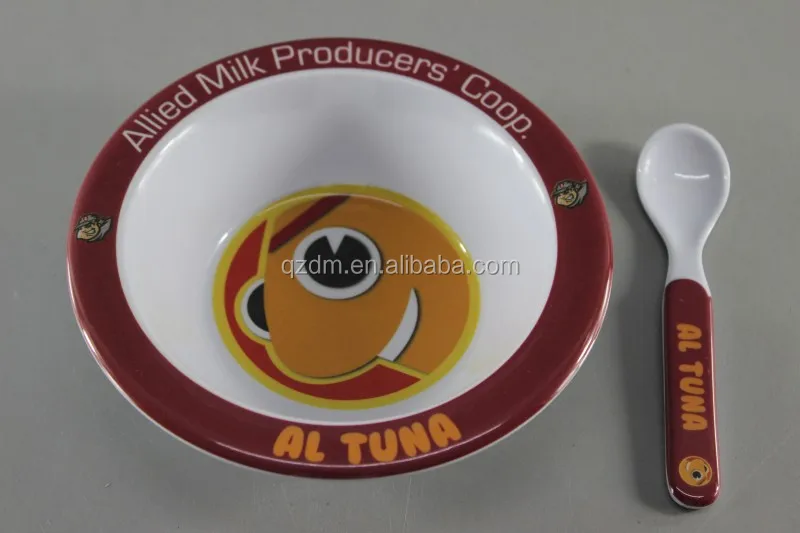 6.5 "Melamine Dinner bowl + spoon set for Kid's