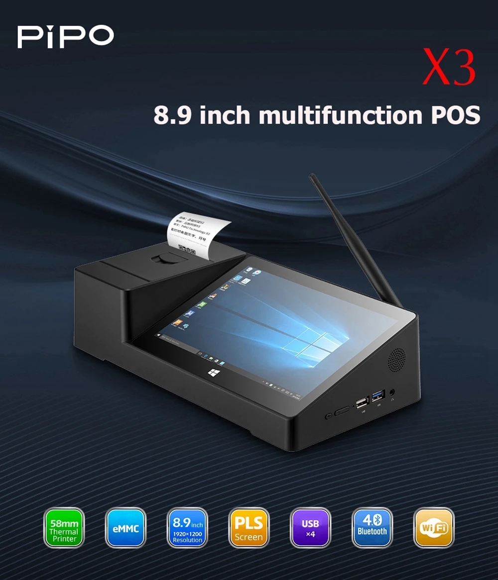 Pos With Printer Pipo X3 Mini Pc Wind10 Android 5.1 Tv Box Intel Z8350