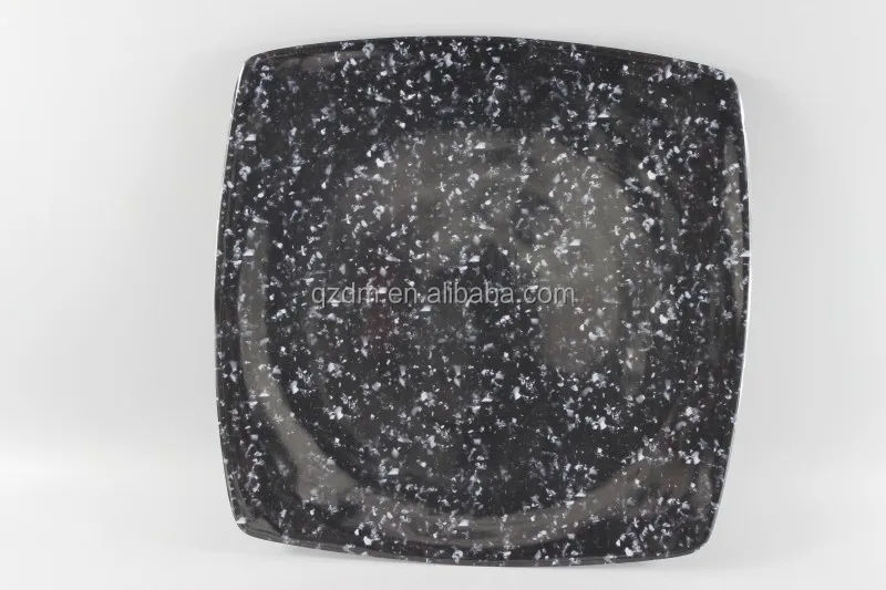 Black Plastic Cake Dishes Melamine Dinner plate Set