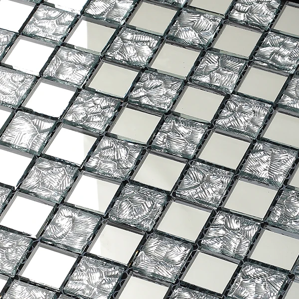 White living room wall decoration mirror mosaic glass tile