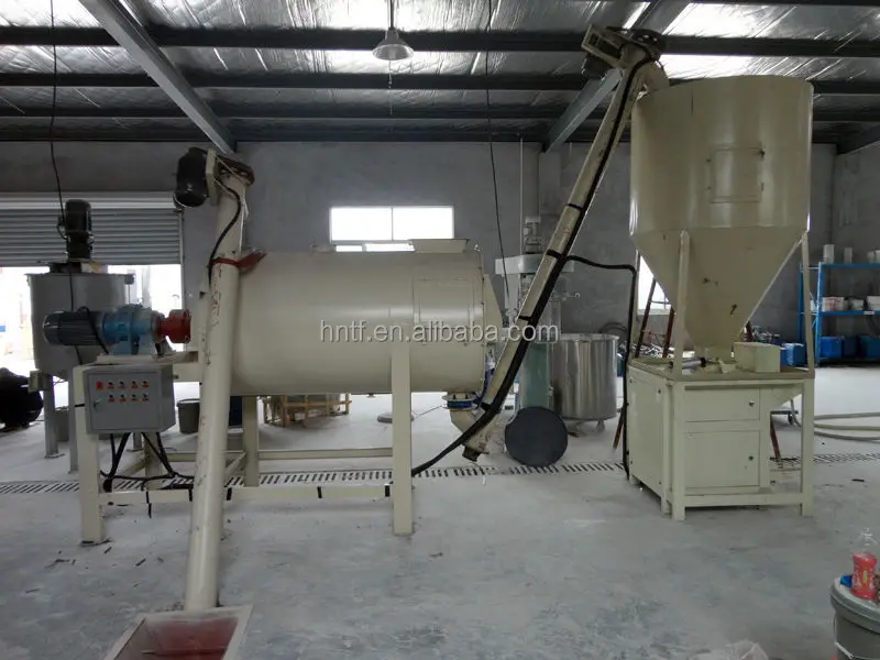 Low cost continuous tile adhesive dry construction mixture mortar mixer