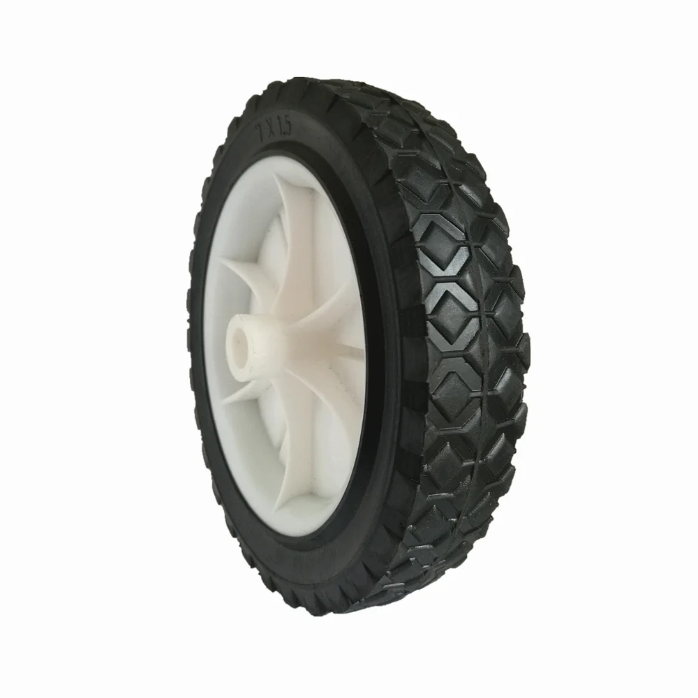 Solid rubber wheel 7 inch dolly wheel for lawn mower, air compressor