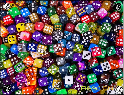 Bescon 12mm D6 Dice 36 In Cube,Assorted Gemini Rock Colors,12mm Six ...