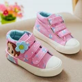 Girls Shoes 2016 New Autumn Kids Canvas Sneakers Floral Children Casual Shoes Denim Girls Princess Shoes