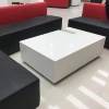 Pure white resting area tea coffee table man made quartz stone solid surface desktop
