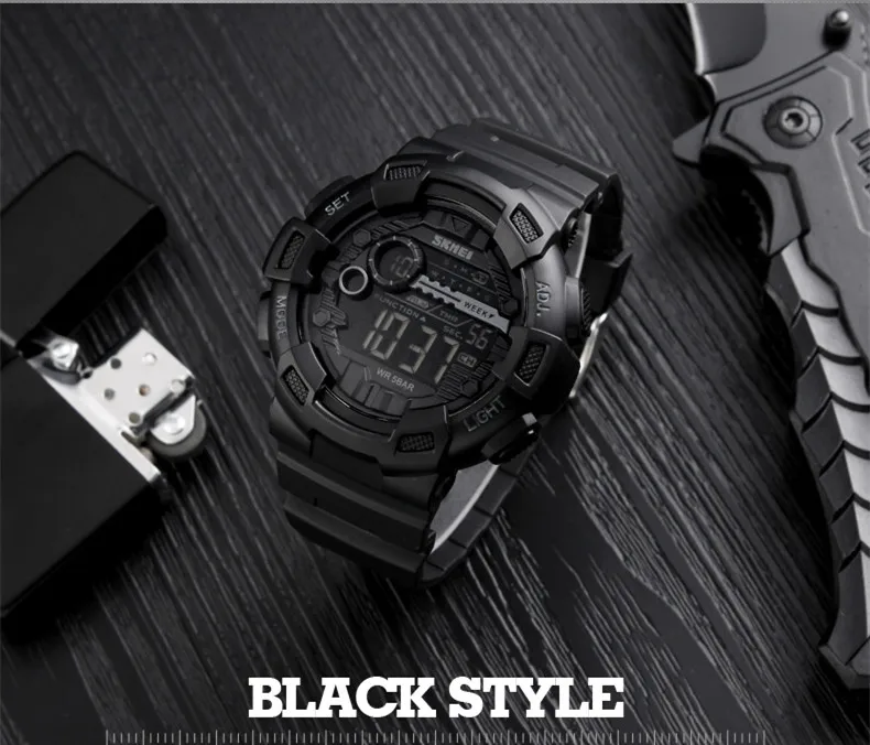 Skmei dual time analog digital luxury mens gold watches cheap 