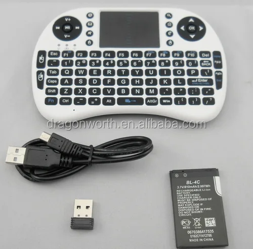 I8 + 2.4G Wireless Mini Keyboard voor Android Smart TV, TV Box, HTPC, PC met multi-touch tot 15 Meter