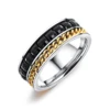 Cable chain black diamond ring men's titanium steel food ring