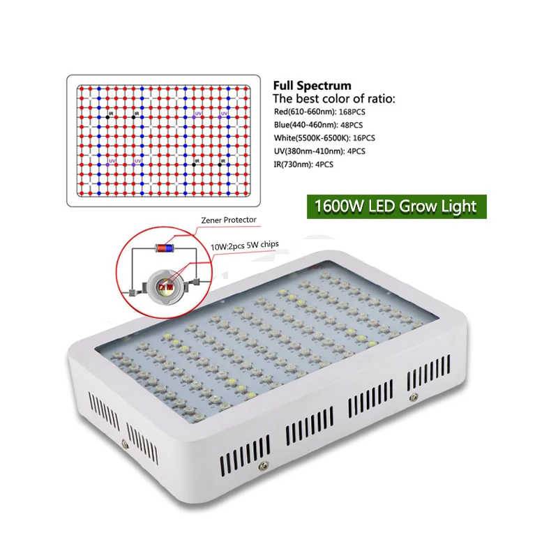 Indoor Garden Hydroponic Greenhouse System Plant Flowers Vegetables Growing 800W Full Spectrum Led Grow Light