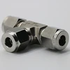 Stainless steel 304 8mm od pn1.6 double ferrule union tee for connecting tube in wellhead control panels