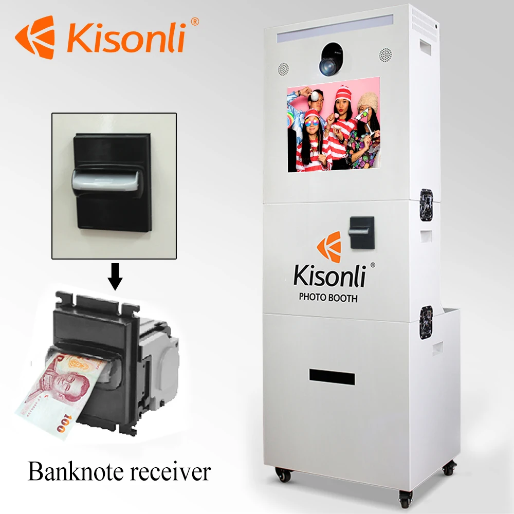 Kisonli Selfie Portable Photo Booth Machine Kiosk With Led Light For