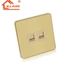 86 size aluminum 2 telephone socket network cable connector internet office hotel wall switch and socket