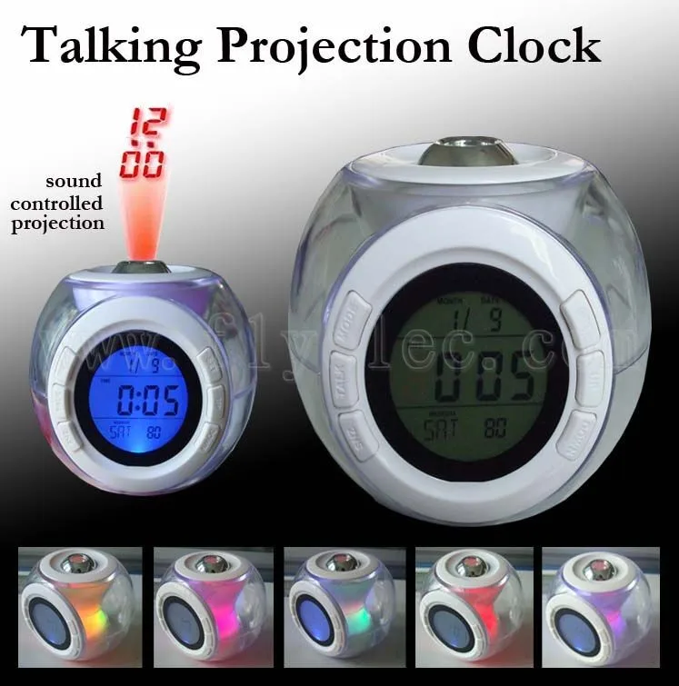 7 Color Changing Light Nature Sound Alarm Clock Table Desk Kids Digital
