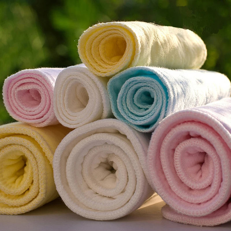 Multicolored 9 Layers Ecology Cotton Babu Nappies Changing Reusable Cloth nappies insert Pack of 30 Pieces
