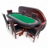 Poker Table for 10 Players with Speed Cloth Playing Surface 93x45-Inch Oval, Includes Matching Dining Top with 6 Dining Chairs
