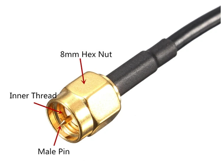 Car Alarm 433mhz Horn Antenna Cmmb Car Digital Tv Antenna 3 Meters Sma