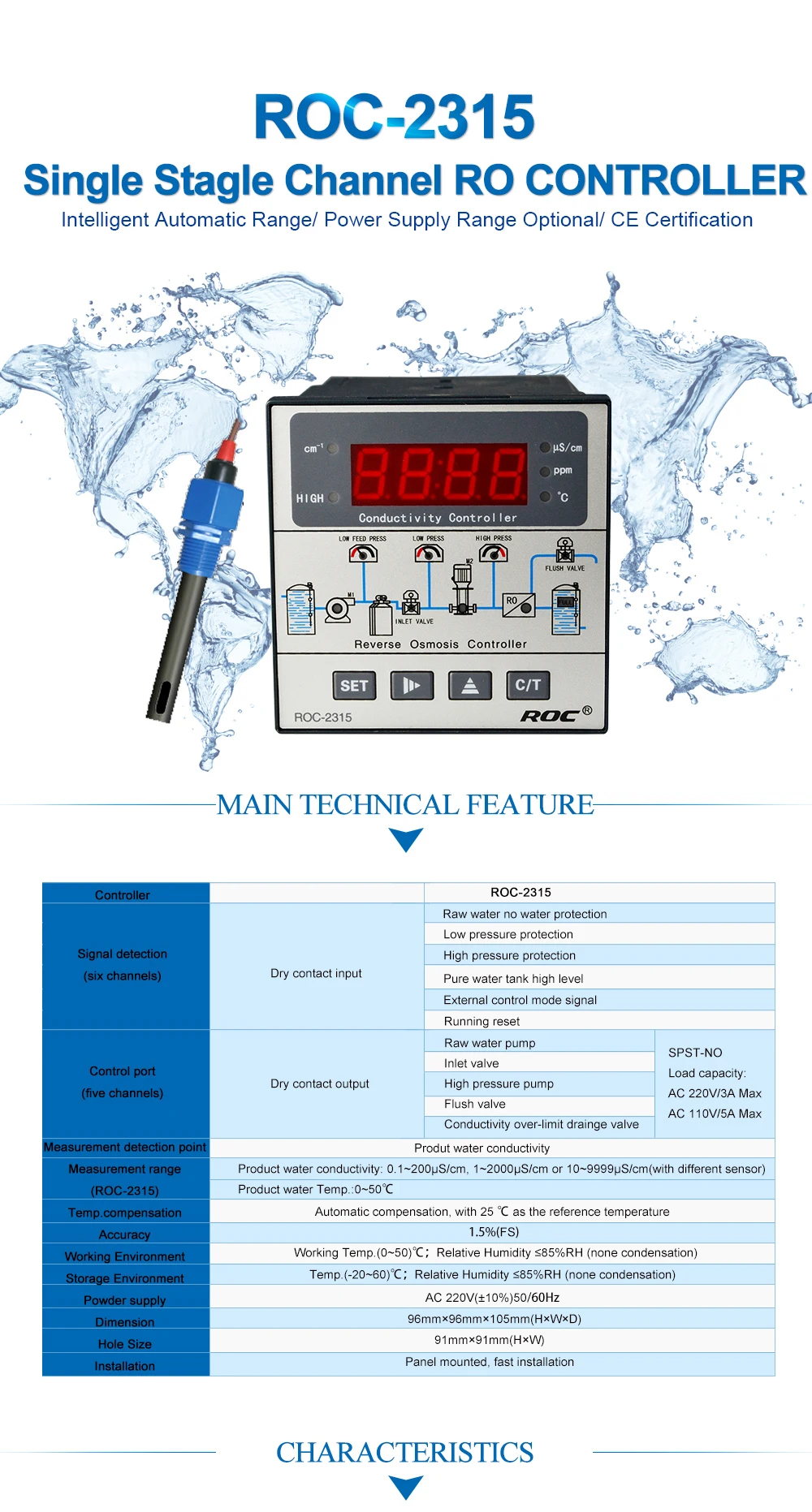 High Accuracy Roc Ro System Water Conductivity Meter Buy Roc