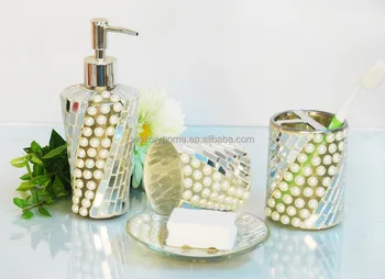 Hot S Pearl And Gl Bathroom Accessories Sets 4pc Bathroom Accessories Sets 4pc