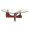 Modern Home Furniture Coffee Table With Glass In Walnut Color