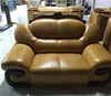 Luxury antique style wooden carving sectional leather sofa AC176