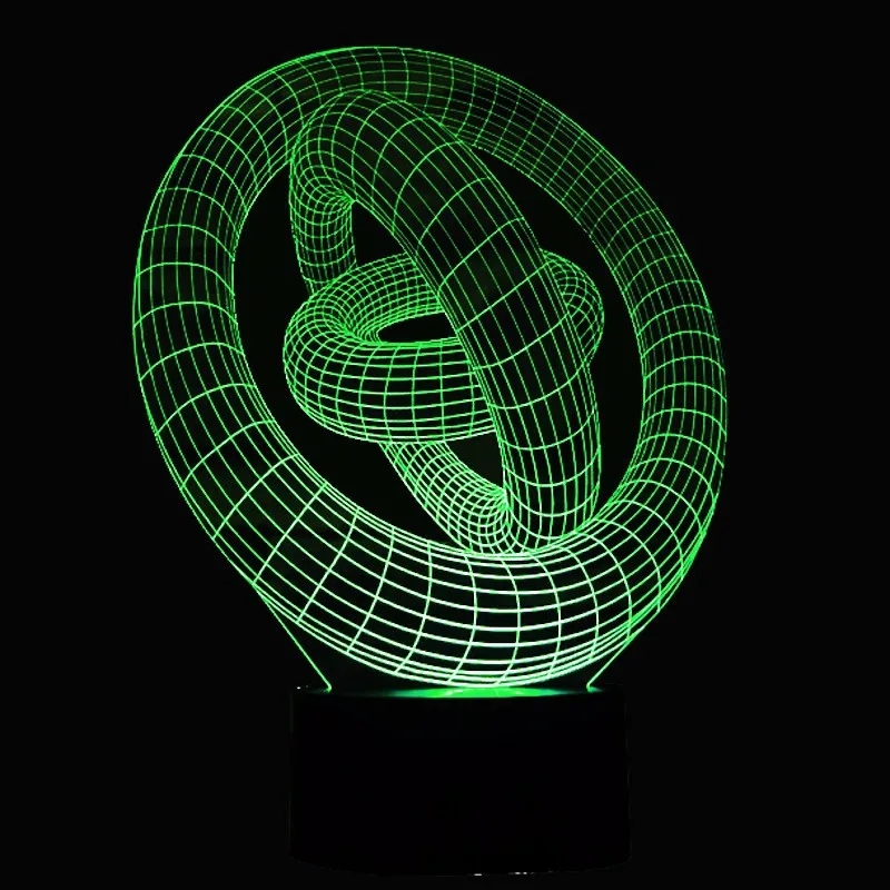 Abstrak Lingkaran Spiral 3d Bulbing Cahaya Malam Sihir Bentuk Ilusi