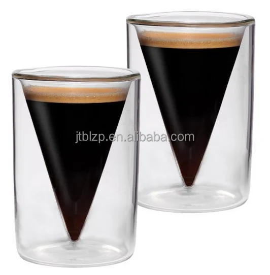 2016 New Design V Shaped Double Wall Glass Beer,Champagne,Cocktail Cup Buy Clear Double Wall