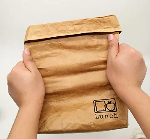 brown paper tyvek insulated lunch bag