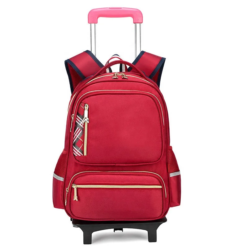wholesale children school trolley bag kids wheeled backpacks