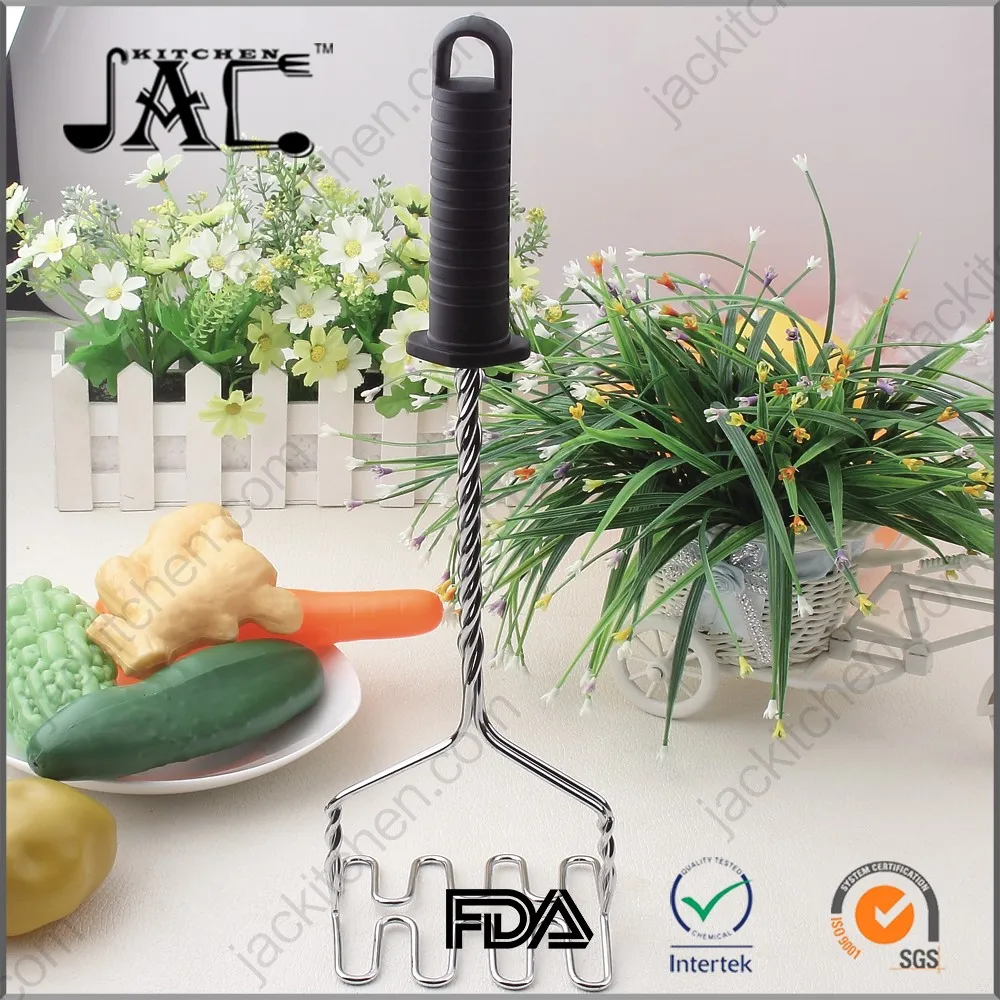 Durable Stainless Steel Wire Potato Masher with Plastic Handle