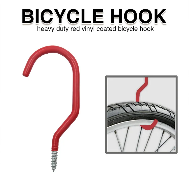 hot sale  heavy duty wall mount bicycle hooks with plastic anchor set in stock