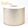 HSDRibbon 3" 75mm Rose gold Shiny Glitter Mirror Leather Fabric Ribbon