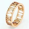 Yiwu Aceon stainless steel rings for gift rose gold laser cut hollow Roman numerals ring