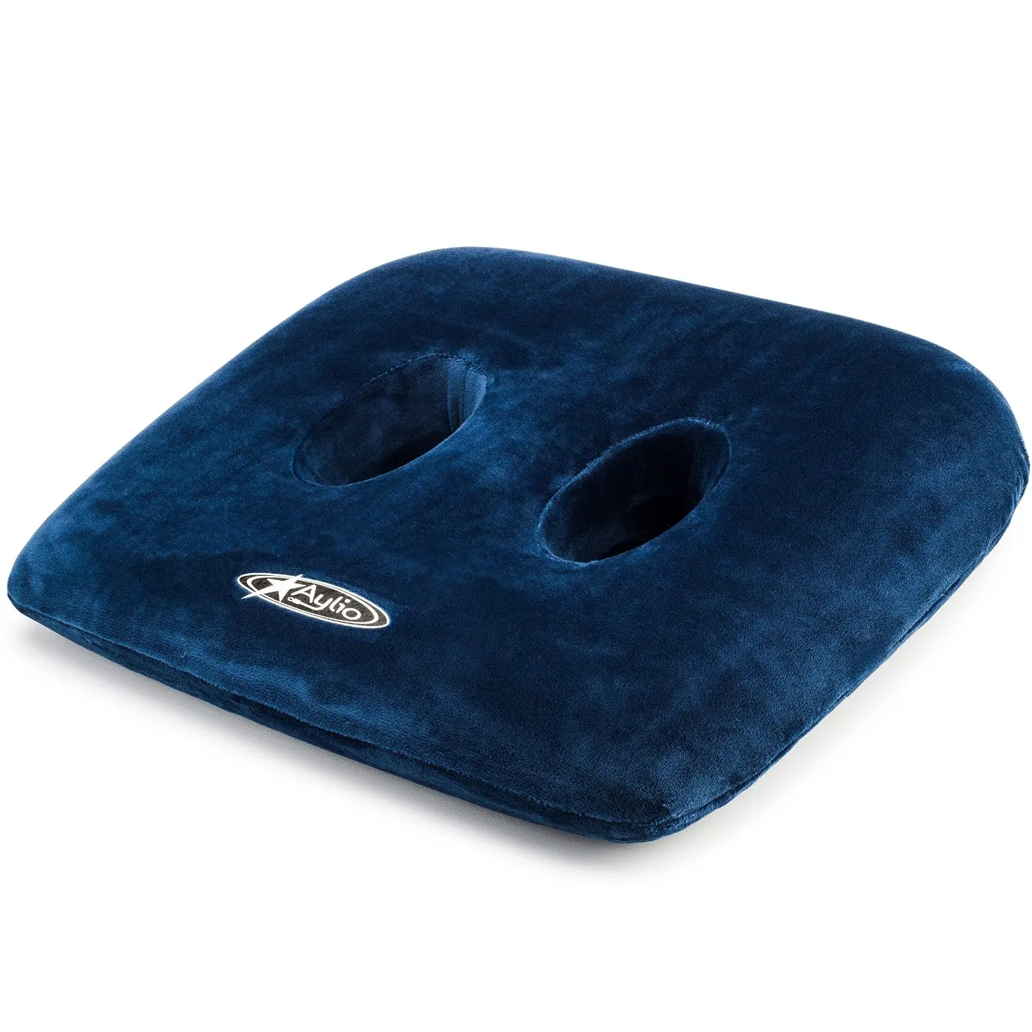WER Ischial Tuberosity Seat Cushion with Two Holes for Sitting Bones-Washable & Breathable Cover Travelling,TV,Reading,Home,Office,Car 43*36*8/6cm Blue
