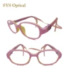 Novelty eco_friendly glasses pink color girls prefer beautiful baby silicon optical frame