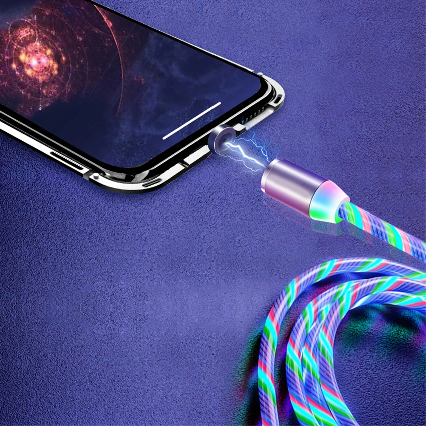 Fast Charging 3 in 1 Data All One Magnetic 1m Universal Usb C Cable With Led Light - ANKUX.COM