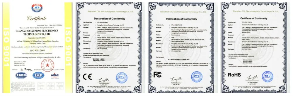 Certificate of barcode scanner