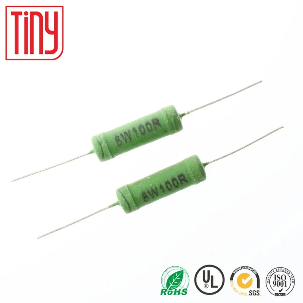 New Original 6w 100r 100ohm 5 Copper Green Paint Wirewound Resistor