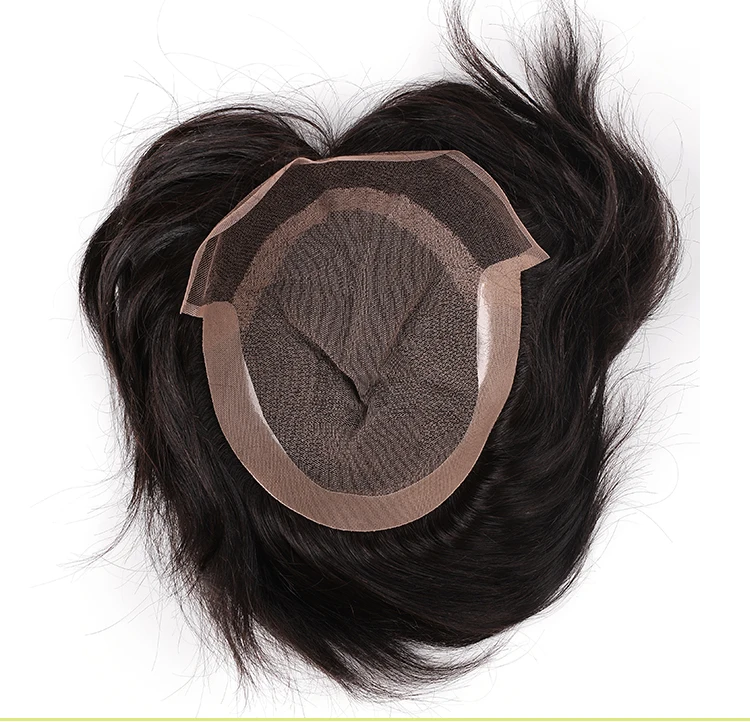 Wholesale Price Print Logo Indian Human Virgin Hair Topper System Toupee For Men