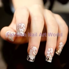 6 Sheets 3D White Pattern Nail Art Stickers Decals Polish Foils For Nail Tips Decortaion Styling
