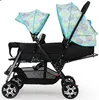 twin baby stroller double babies portable trolley prams foldable pushchairs manufacturer