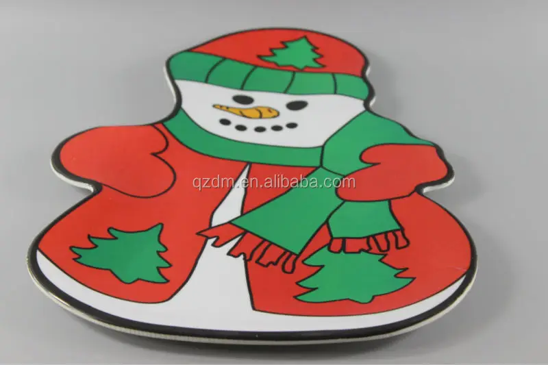 Snowman Shaped Melamine Dessert Plate For Christmas