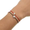 100% guarantee 925 sterling silver red black rop star heart cz bead diy handmade string bracelet