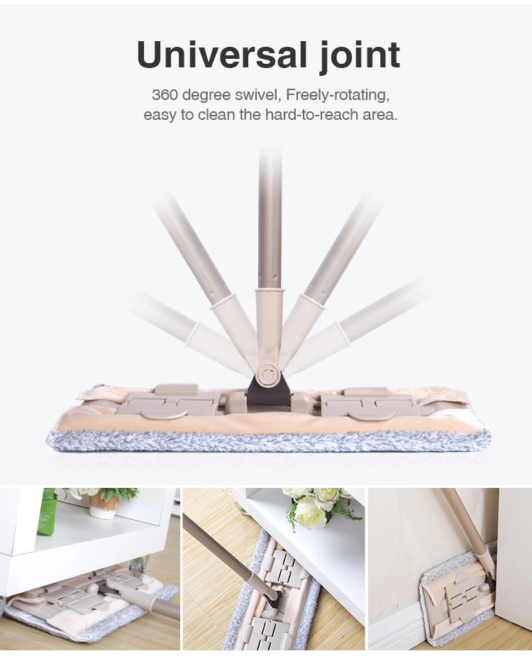 BOOMJOY E1 high strength plastic long handle micro fiber flat mop