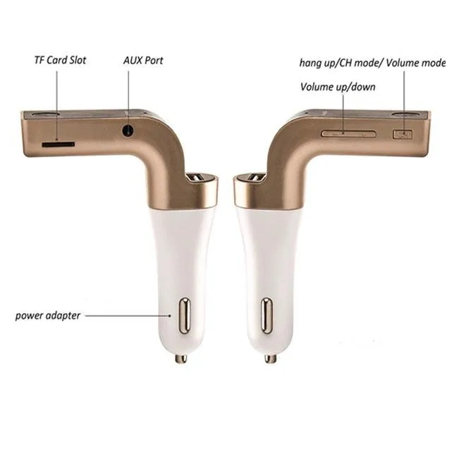 Univeral 4in1 Car Kit G7 Fm Transmitter Tf Music Player 3 Usb Car